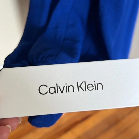 Calvin Klein Blue Casual Button Front Dress - Size 12 - Picture 6 of 10